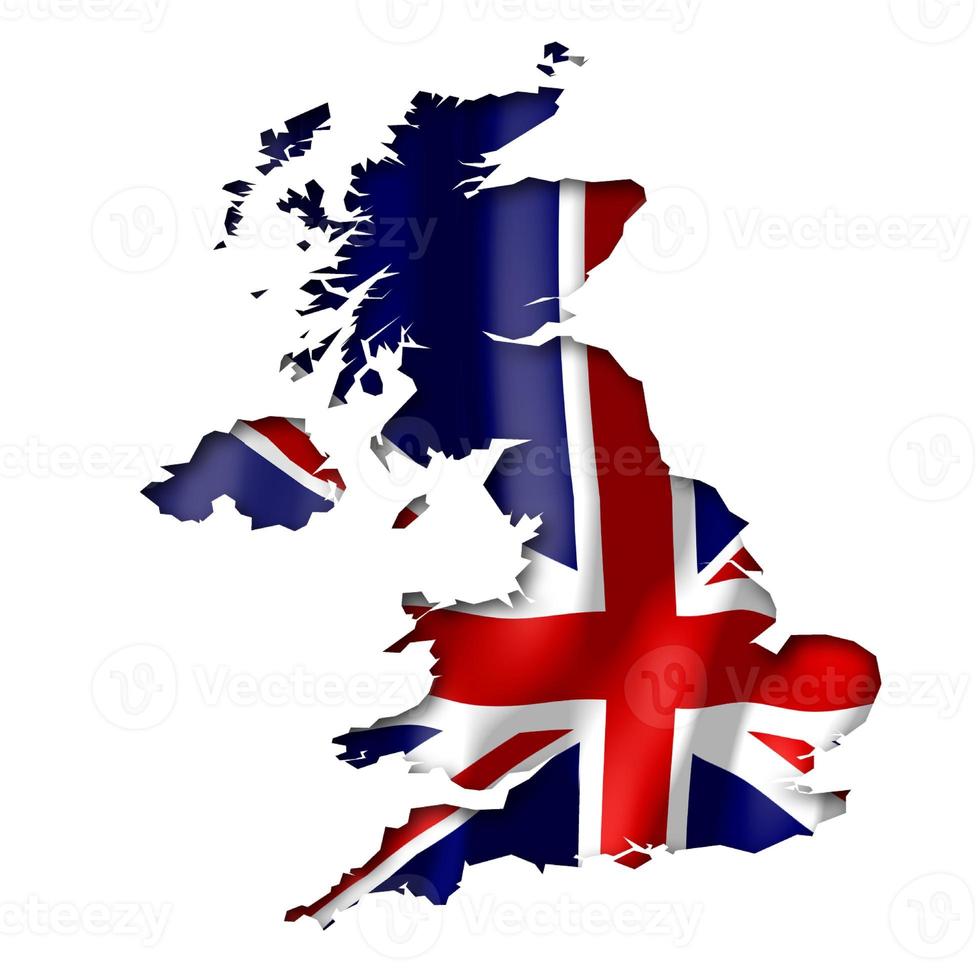 United Kingdom - Country Flag and Border on White Background photo