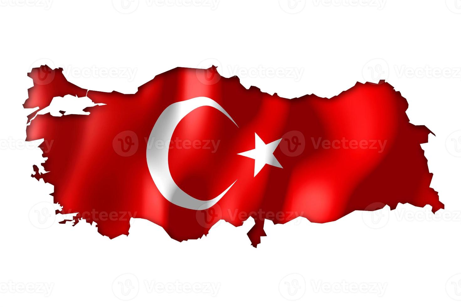 Turkey - Country Flag and Border on White Background photo