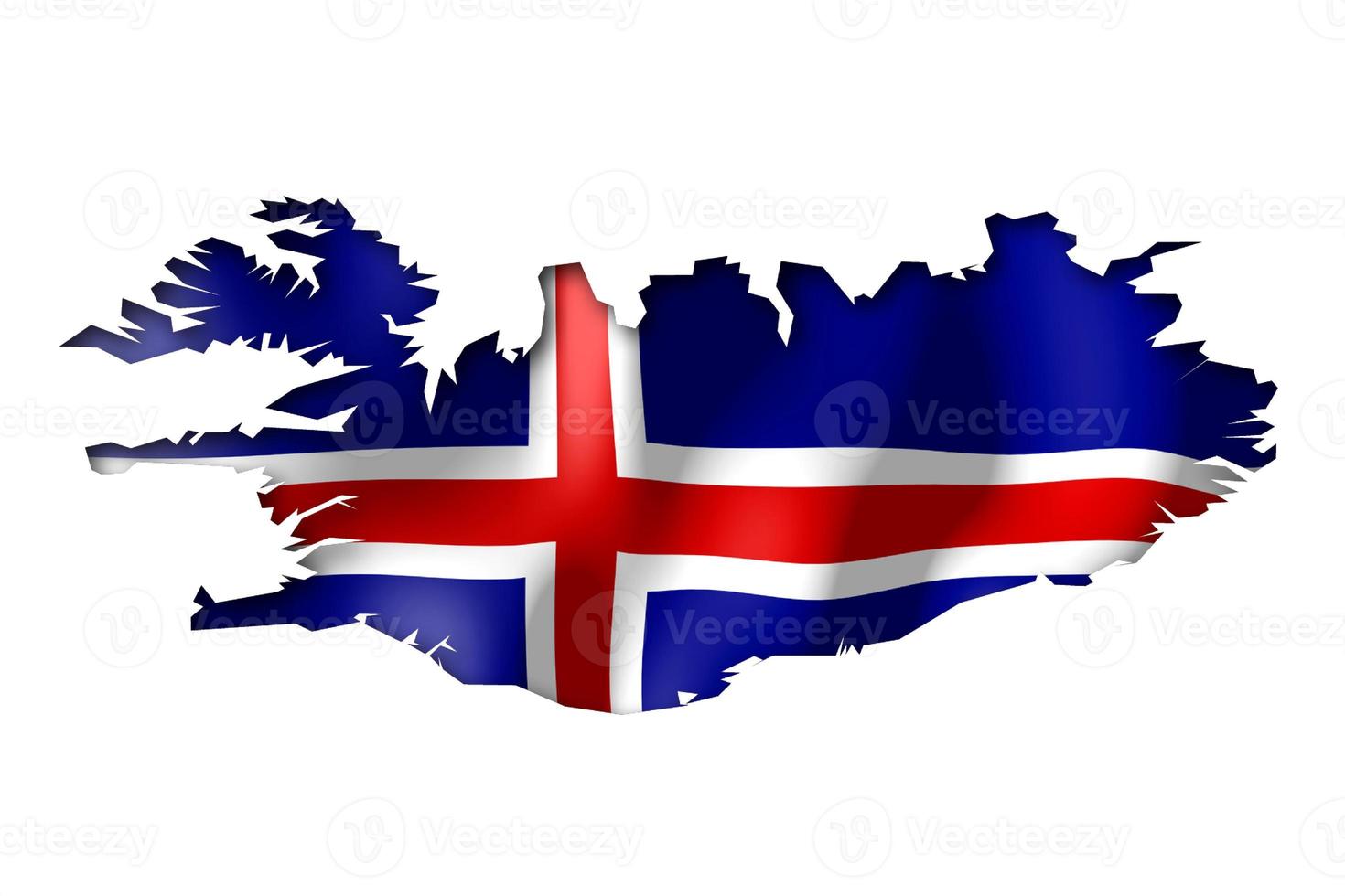 Islandia - país bandera y frontera en blanco antecedentes foto