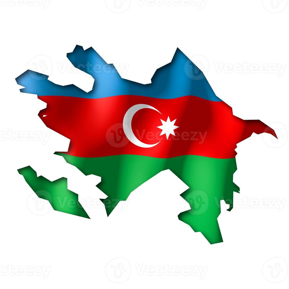 Azerbaijan - Country Flag and Border on White Background photo