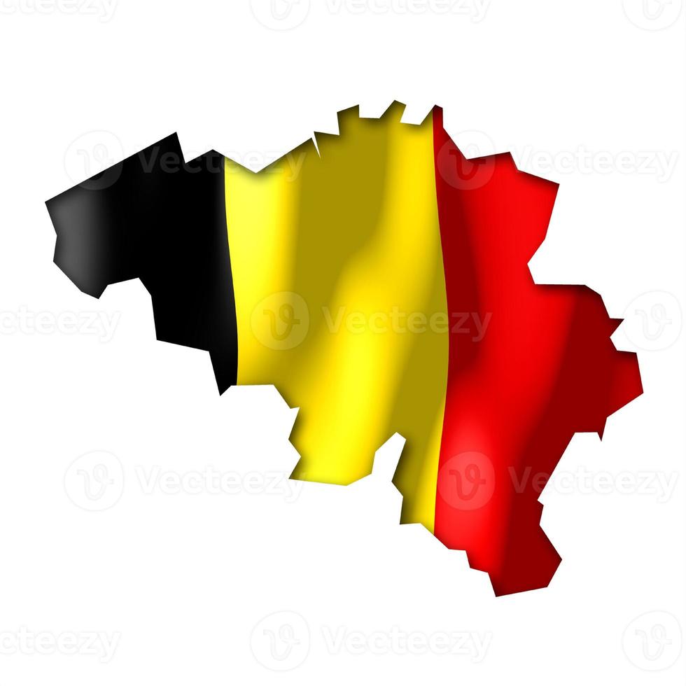 Belgium - Country Flag and Border on White Background photo