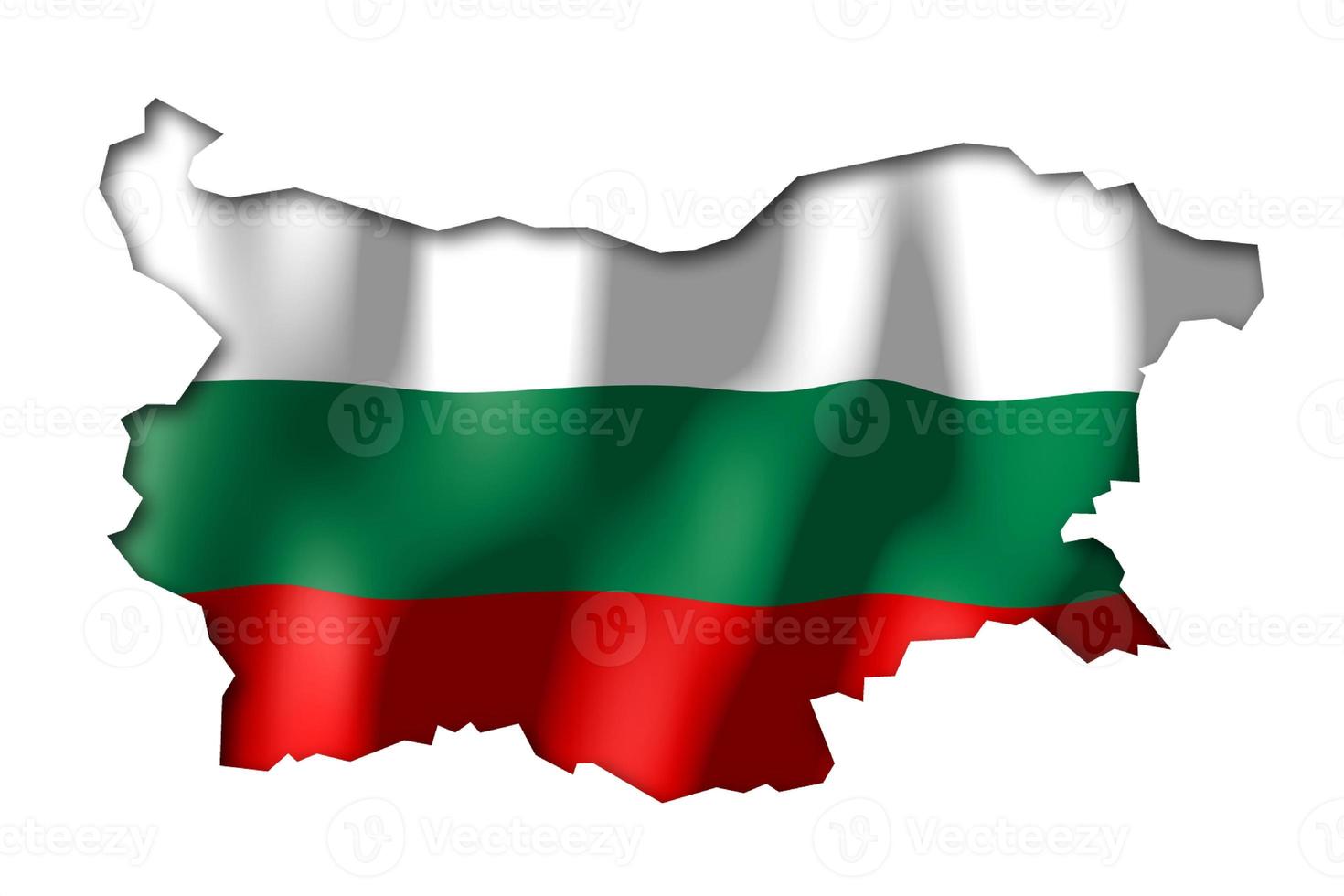 Bulgaria - Country Flag and Border on White Background photo