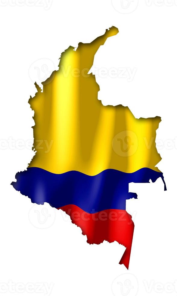 Colombia - Country Flag and Border on White Background photo