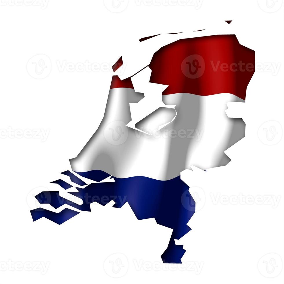 Netherlands - Country Flag and Border on White Background photo