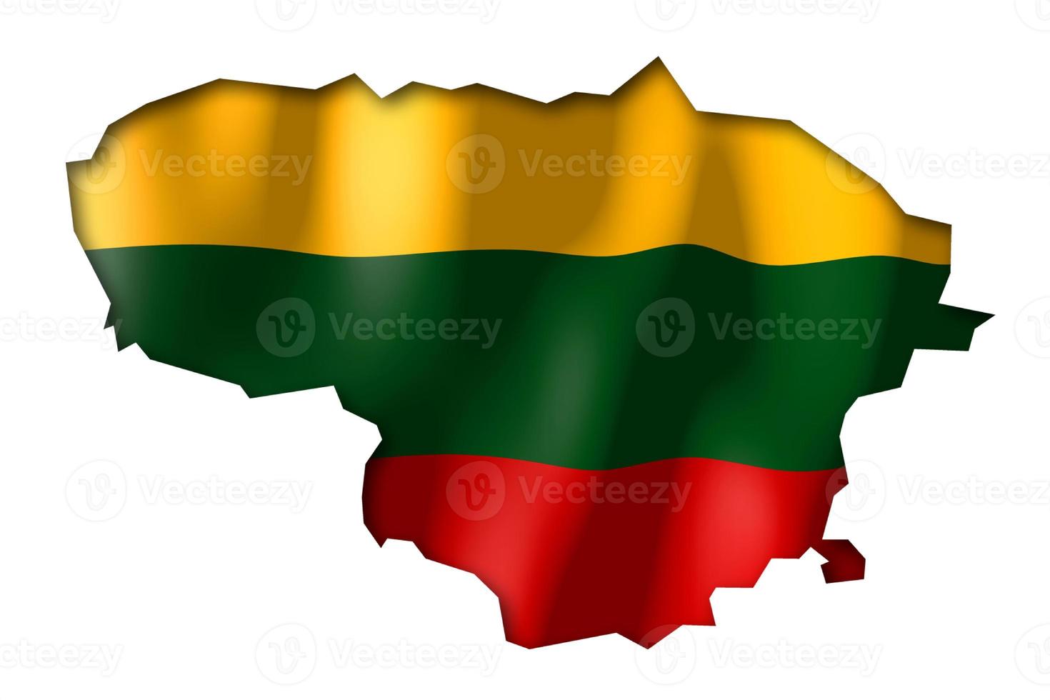 Lithuania - Country Flag and Border on White Background photo