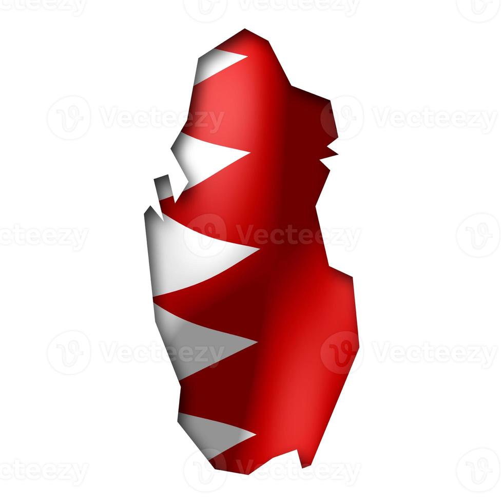 Qatar - Country Flag and Border on White Background photo