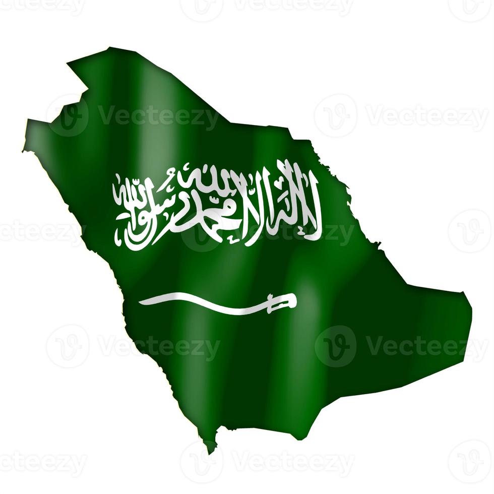 Saudi Arabia - Country Flag and Border on White Background photo