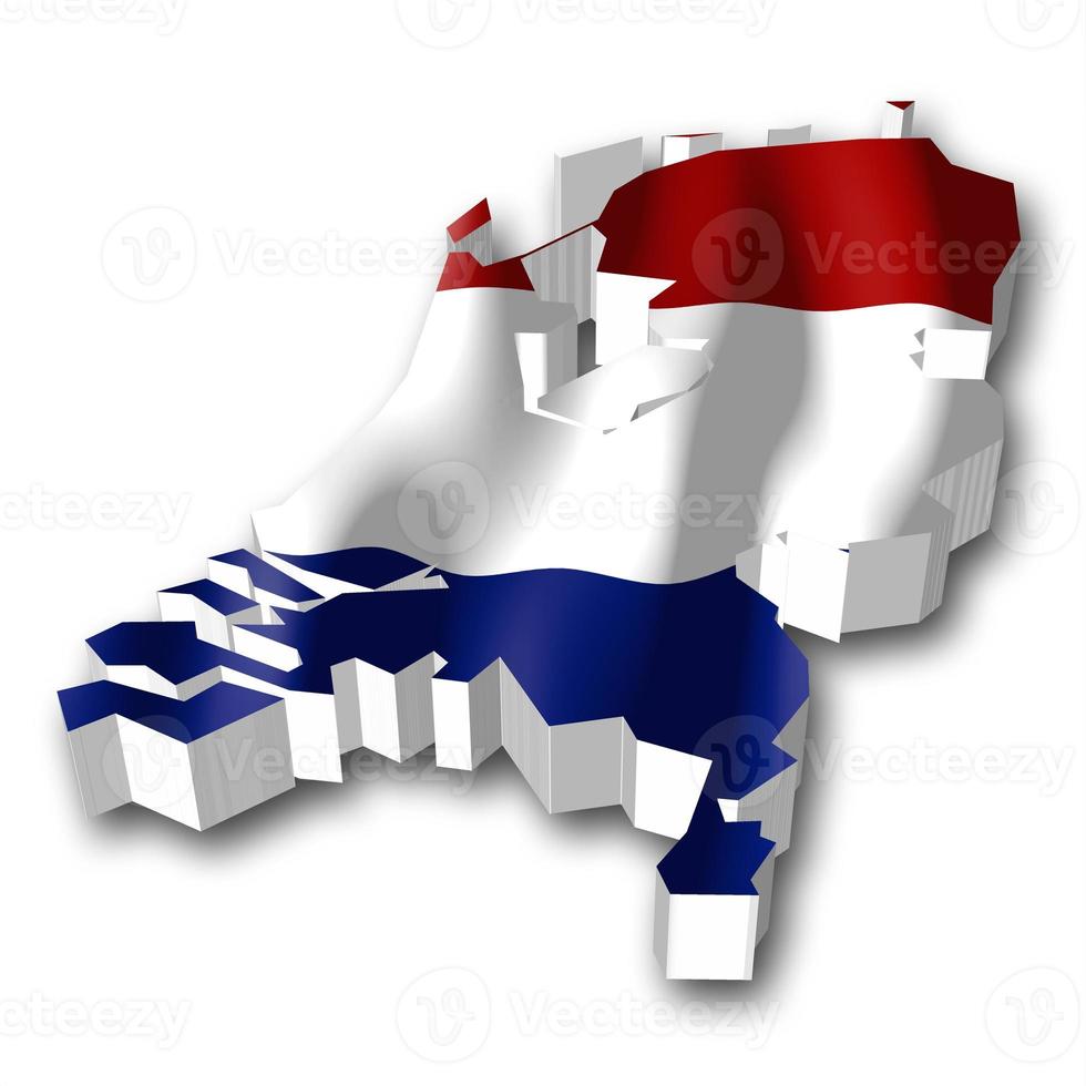 Netherlands - Country Flag and Border on White Background photo