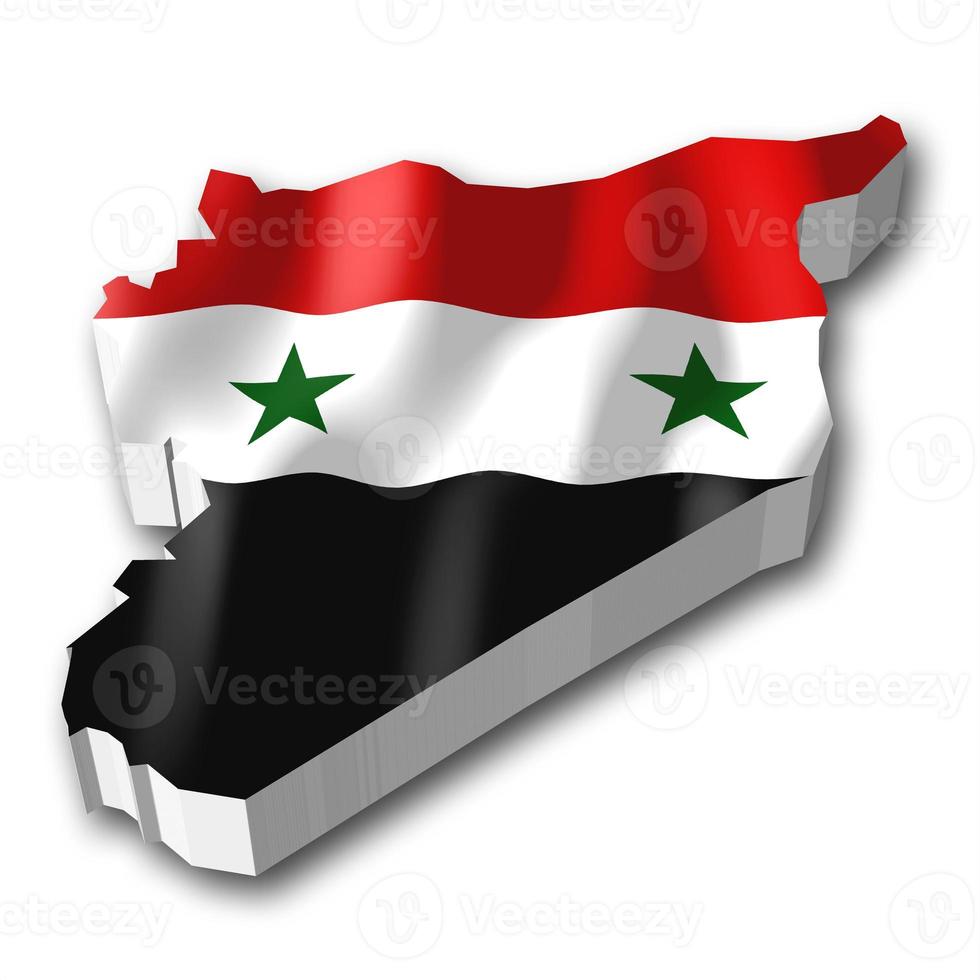 Syria - Country Flag and Border on White Background photo