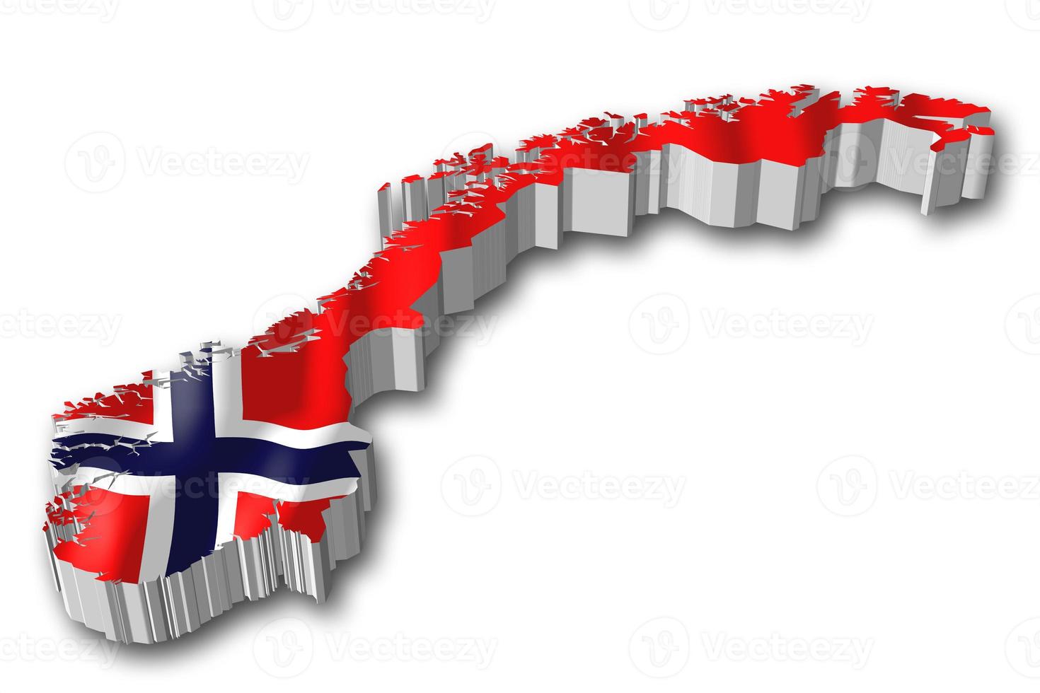 Noruega - país bandera y frontera en blanco antecedentes foto