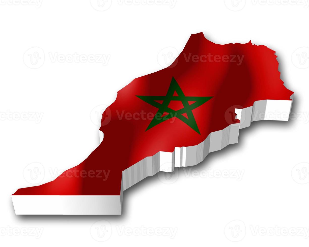 Morocco - Country Flag and Border on White Background photo