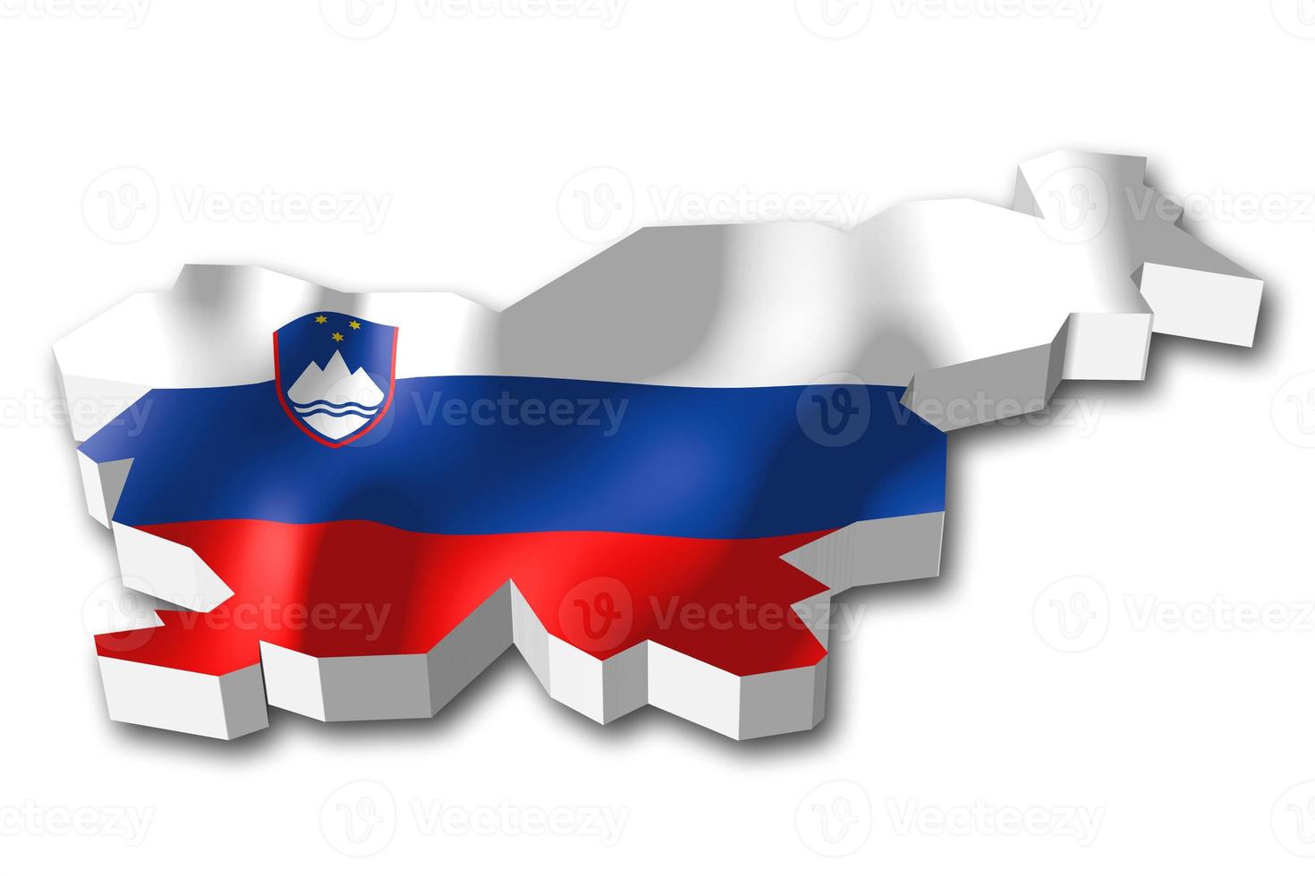 Slovenia - Country Flag and Border on White Background photo