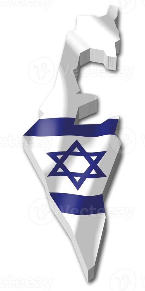 Israel - Country Flag and Border on White Background photo