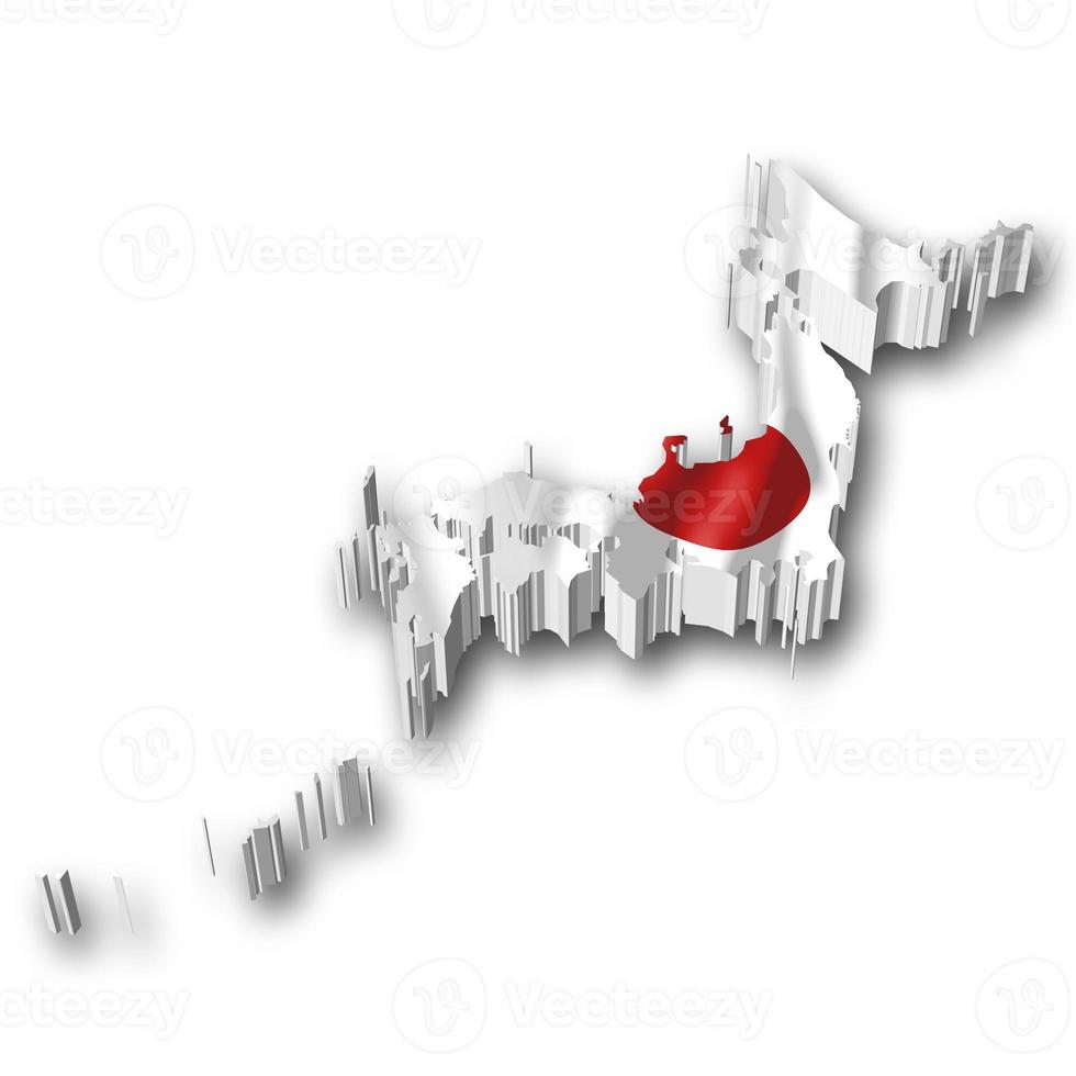 Japan - Country Flag and Border on White Background photo