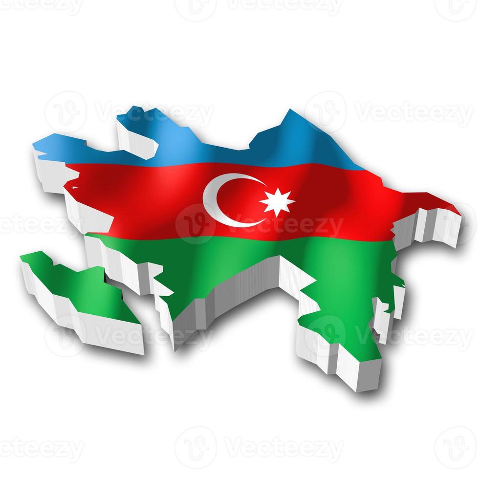 Azerbaijan - Country Flag and Border on White Background photo