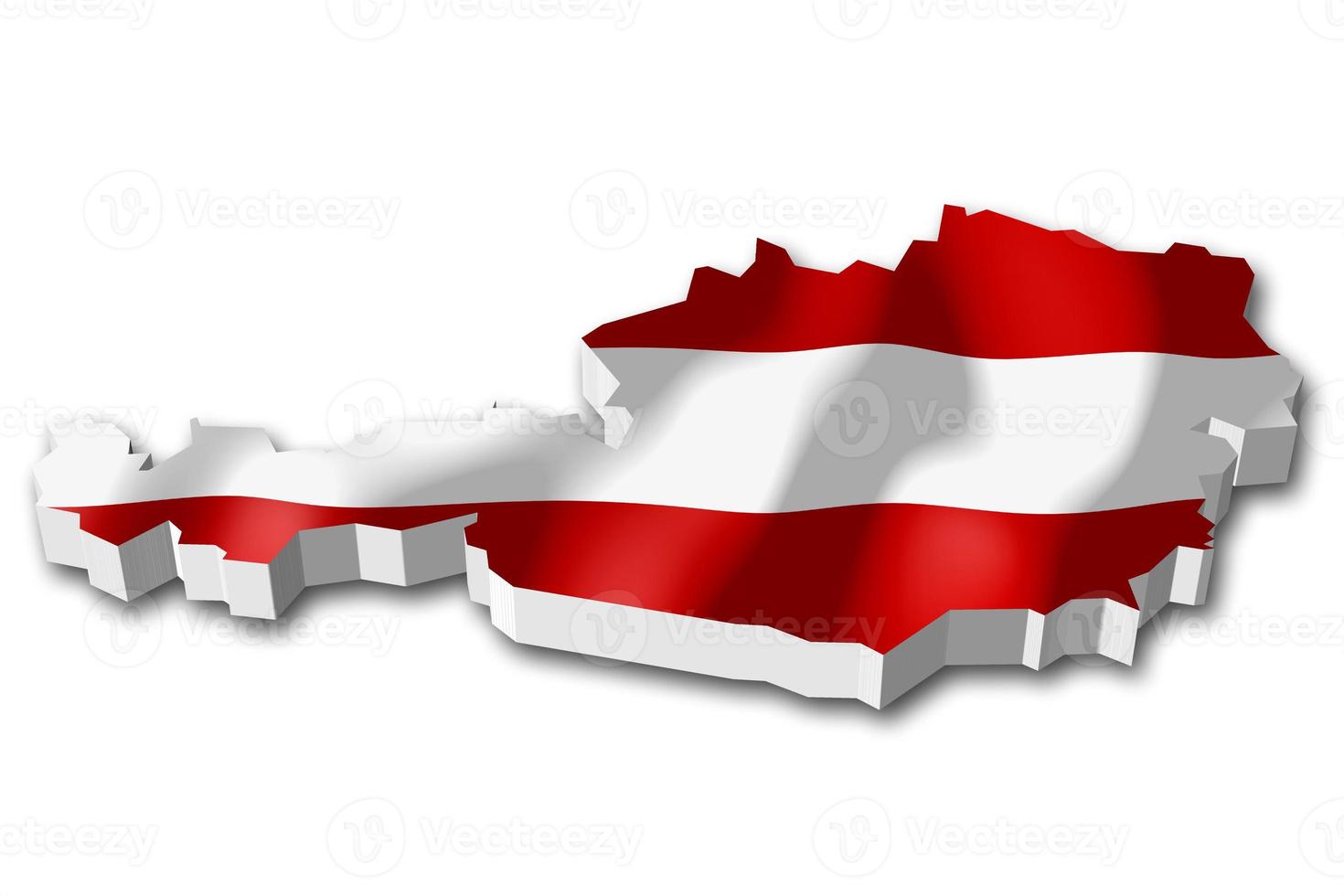 Austria - país bandera y frontera en blanco antecedentes foto