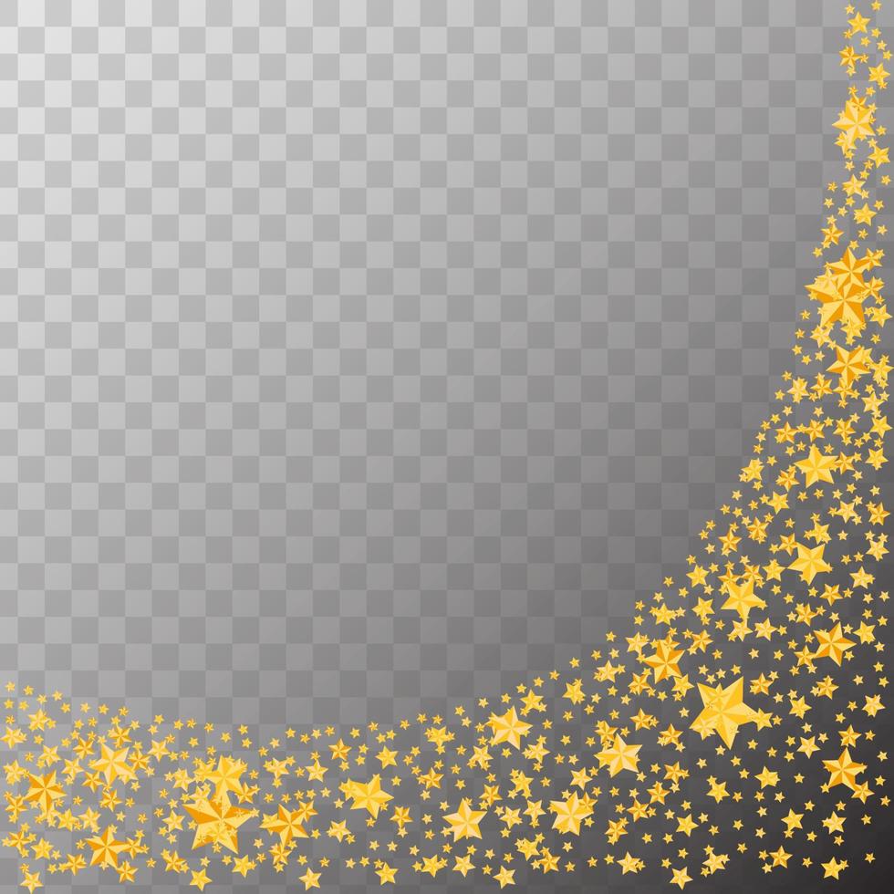 Gold stars angle decoration on transparent background vector