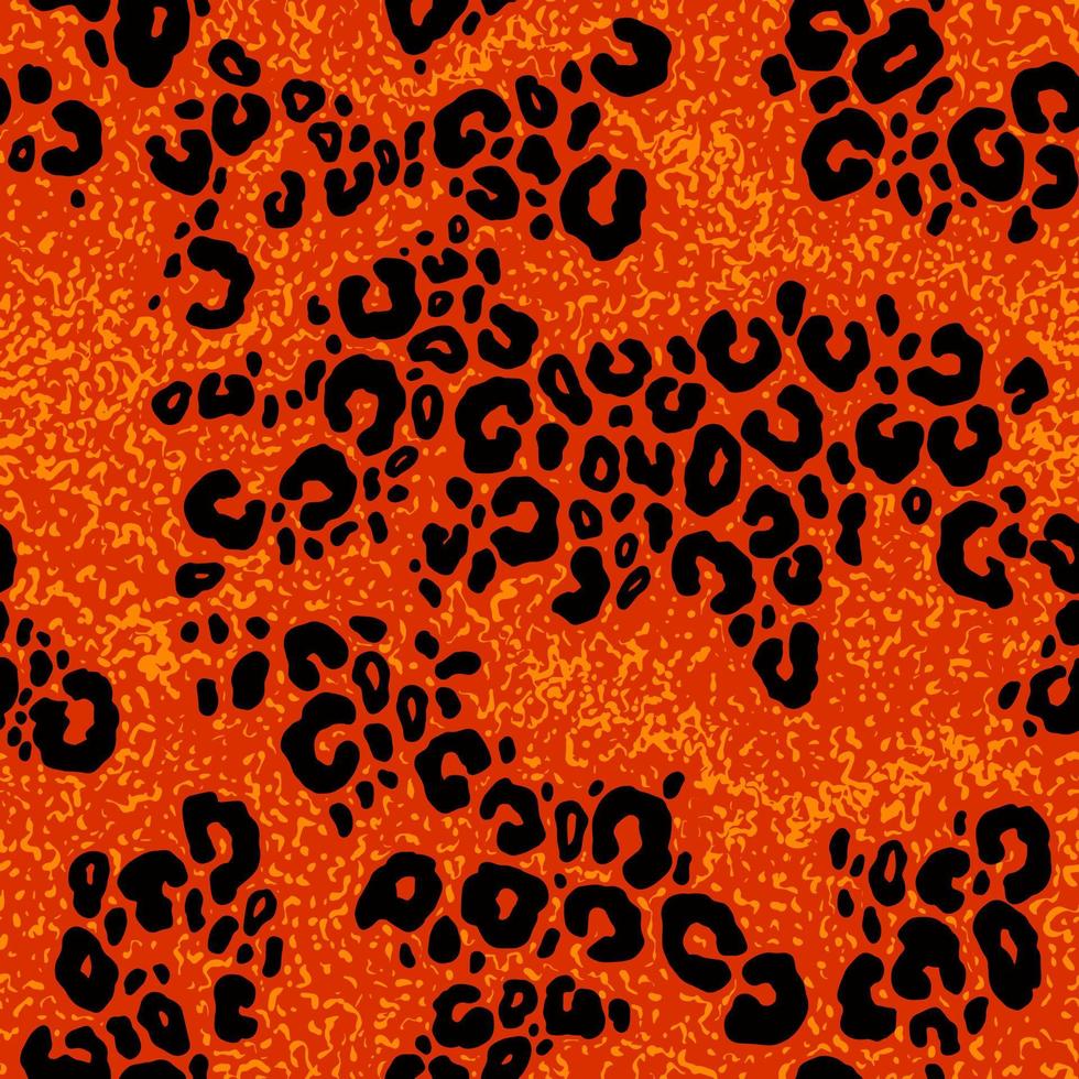 90s style orange and black leopard and liquid pattern mix. vector