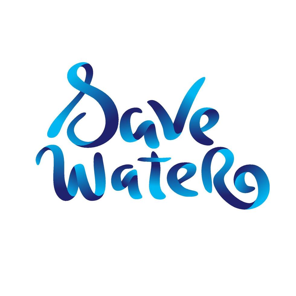 Save water. Volume lettering. Vector calligraphy phrase
