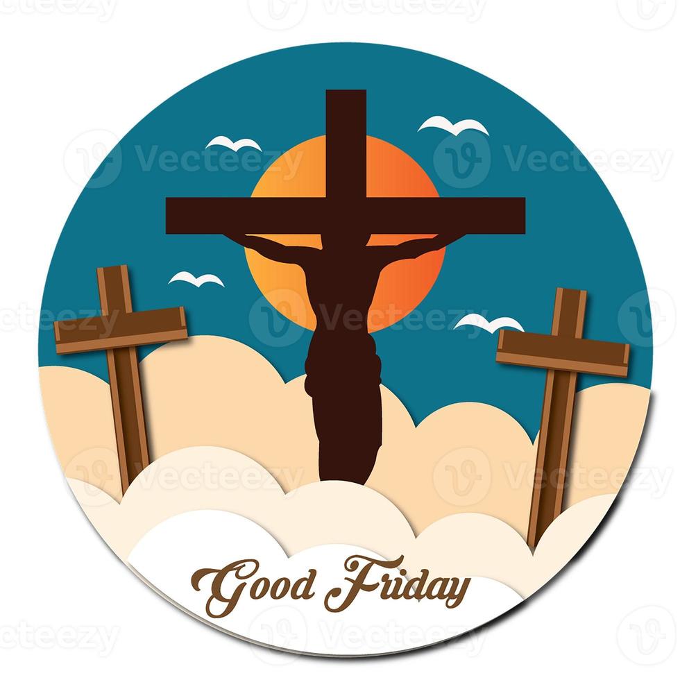 Good Friday christian jesus silhouette background sunset photo