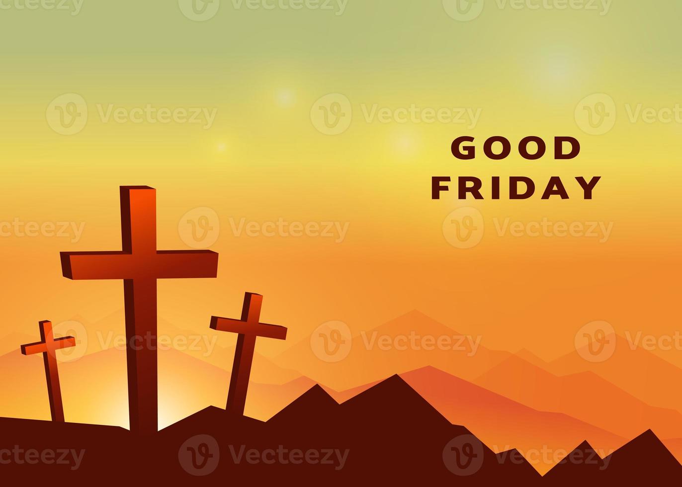 Good Friday christian jesus silhouette background sunset photo
