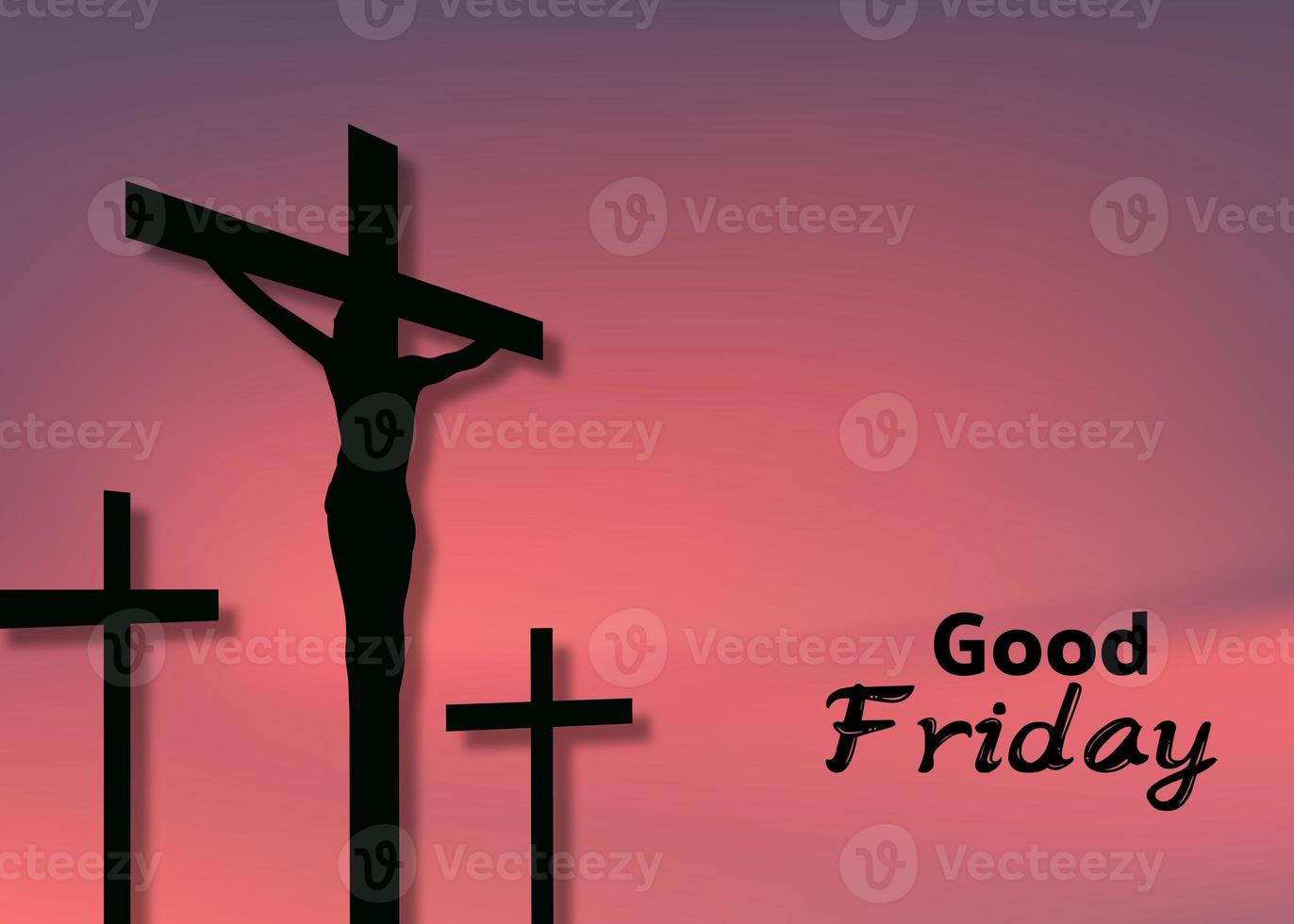 Good Friday christian jesus silhouette background sunset photo