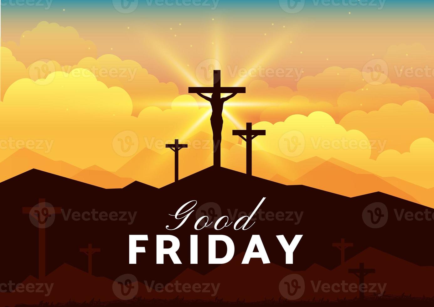 Good Friday christian jesus silhouette background sunset 21923628 ...