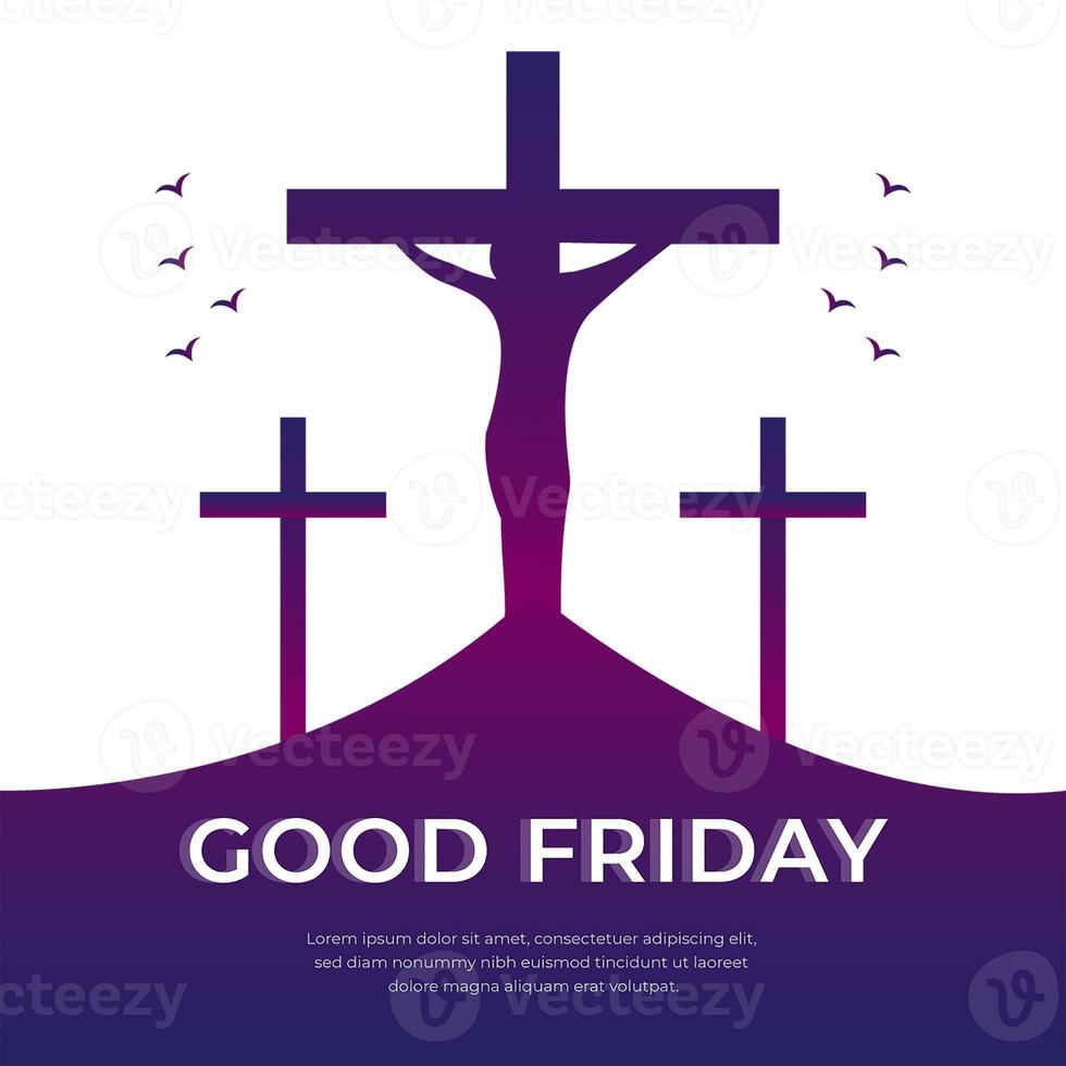 Good Friday christian jesus silhouette background sunset photo