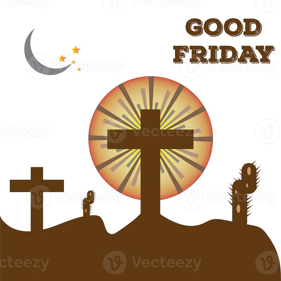 Good Friday christian jesus silhouette background sunset photo