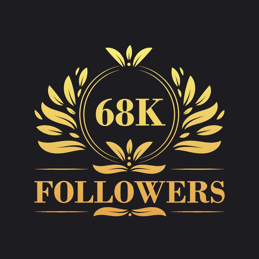 68k seguidores celebracion diseño. lujoso 68k seguidores logo para social medios de comunicación seguidores vector