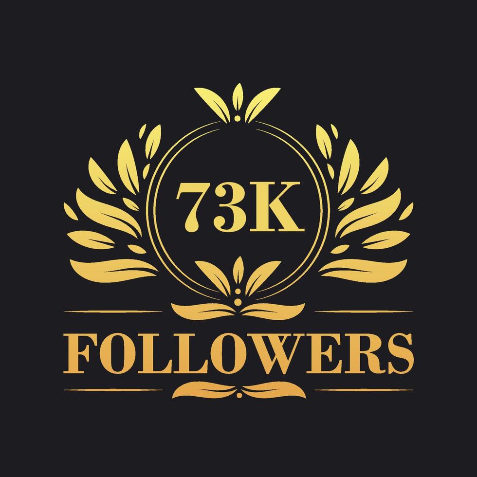 73k seguidores celebracion diseño. lujoso 73k seguidores logo para social medios de comunicación seguidores vector