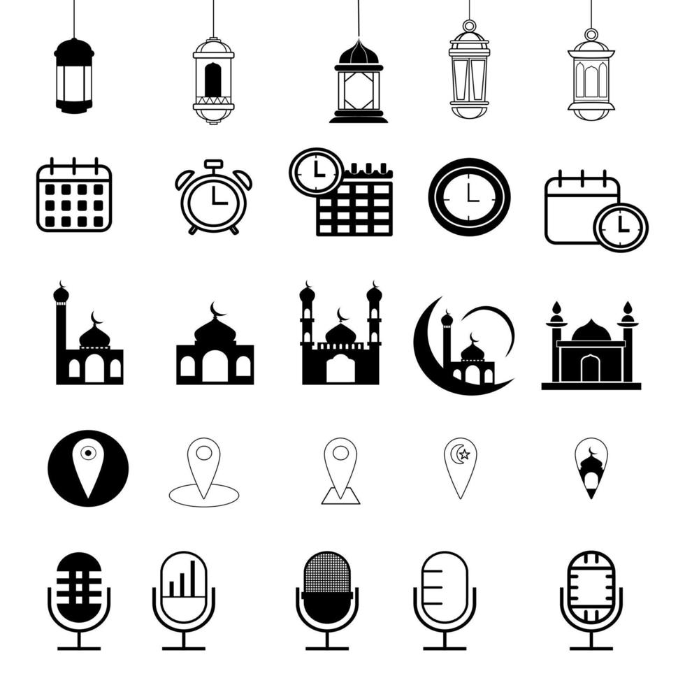 Islamic icons and symbol suitable for poster and brochure  with essential part of Muslim events and culture vector