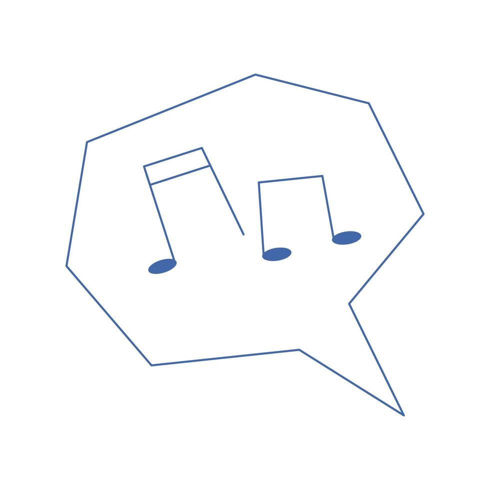 Text bubble with notes - music sign vector stock illustration