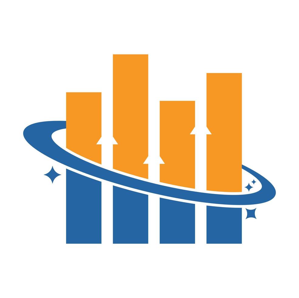 planeta estadísticas vector logo diseño modelo. mundo Finanzas logo diseño concepto. mundo estadísticas logo.