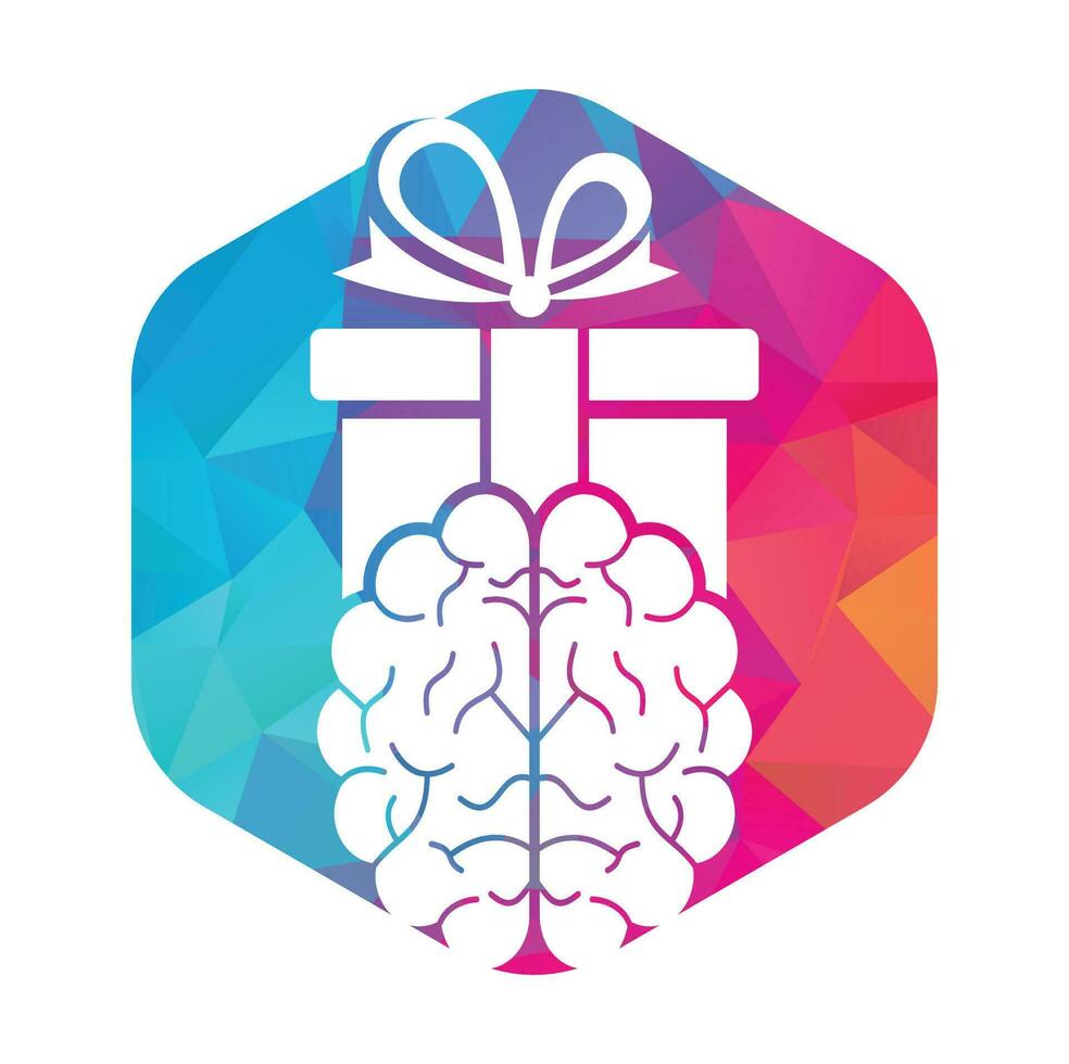 regalo cerebro logo icono diseño. vector
