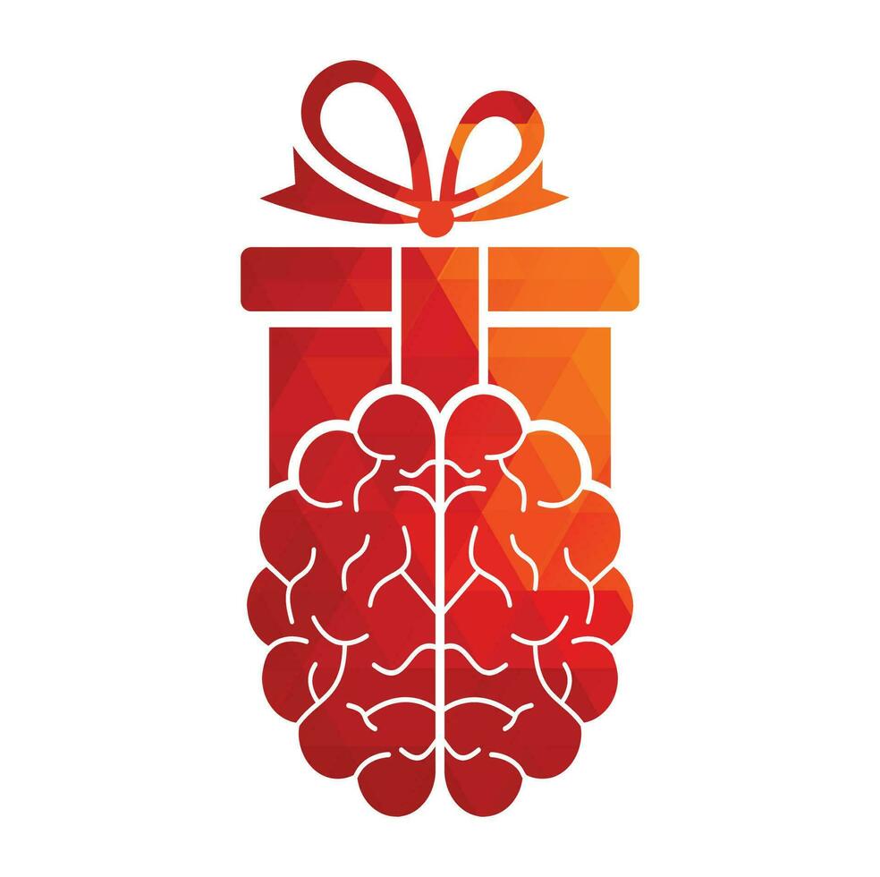 Gift Brain Logo Icon Design. vector
