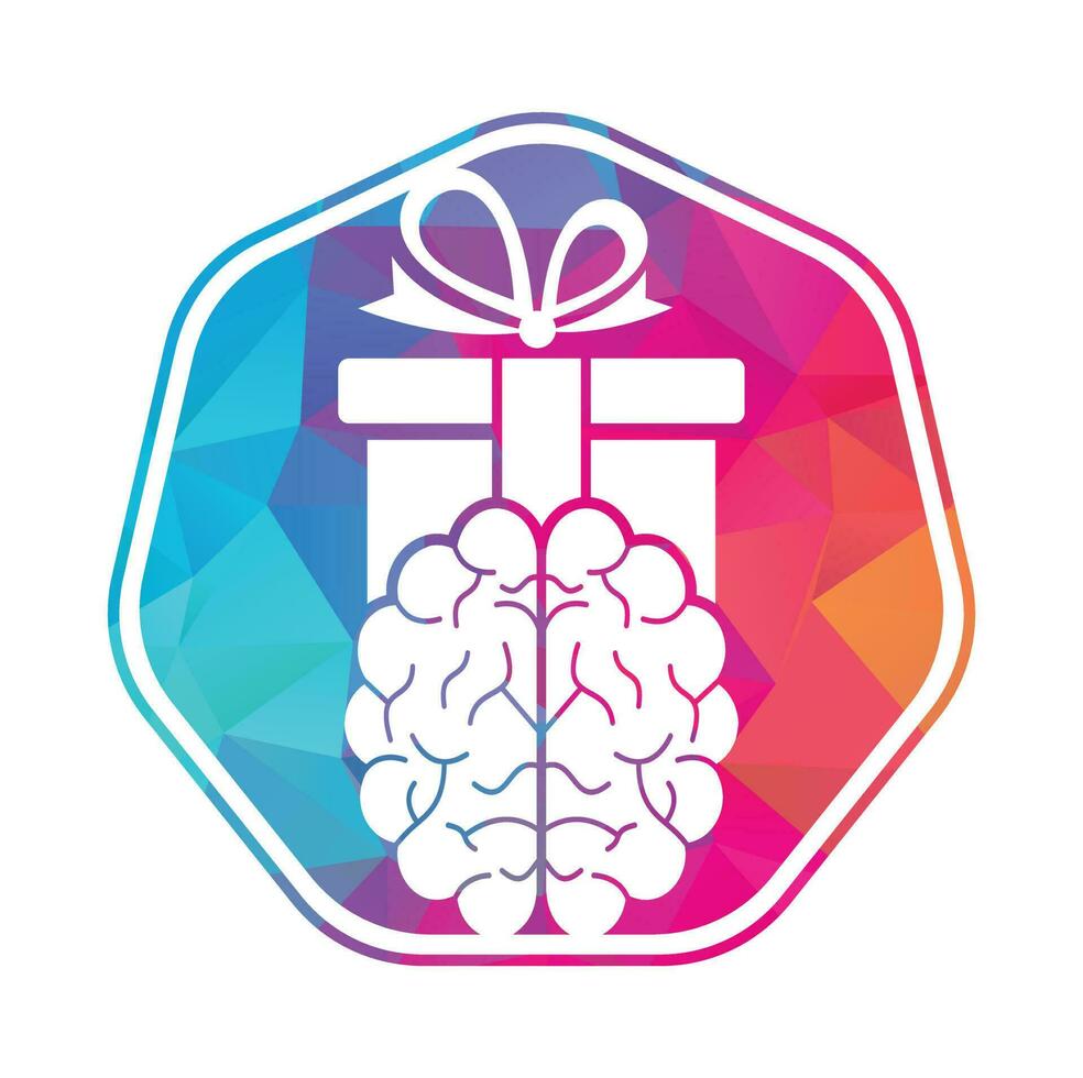 regalo cerebro logo icono diseño. vector