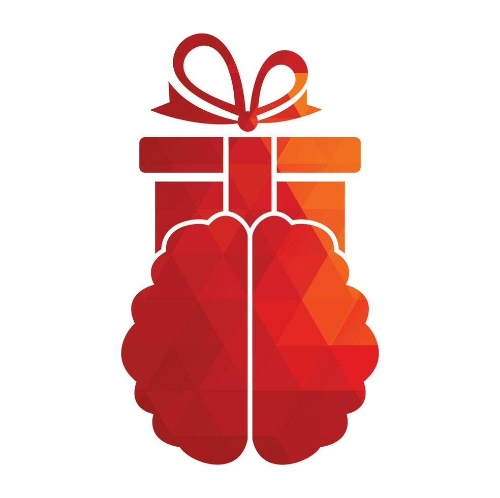Gift Brain Logo Icon Design. vector