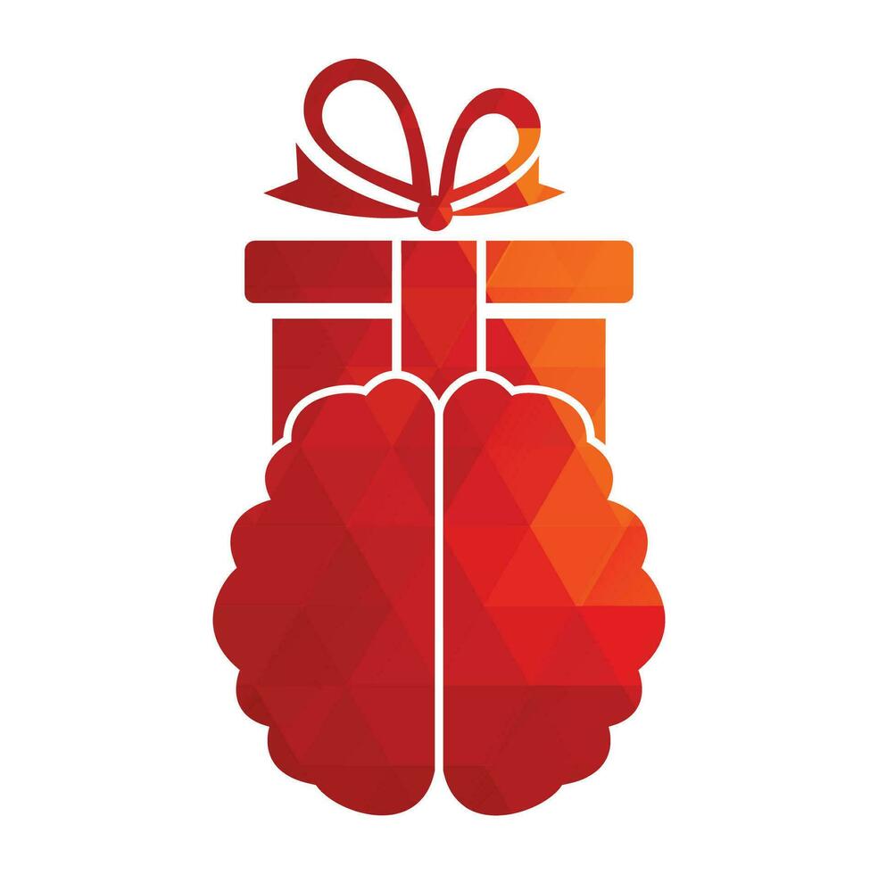 regalo cerebro logo icono diseño. vector