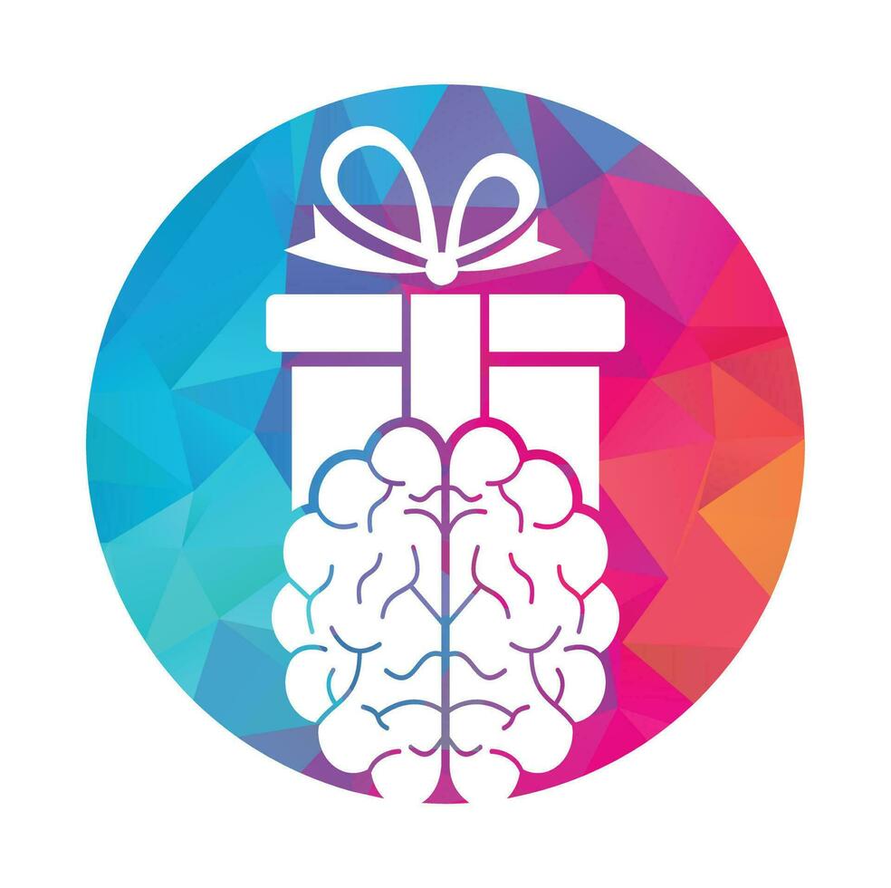 Gift Brain Logo Icon Design. vector