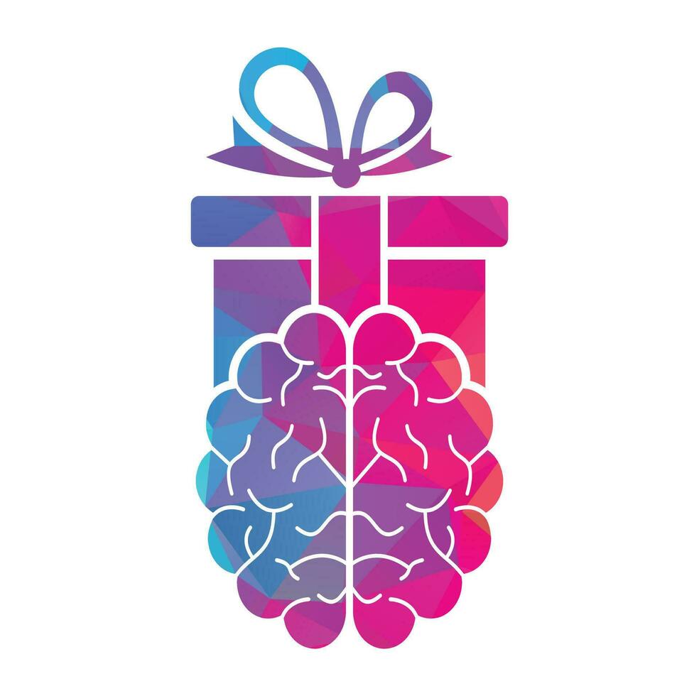 Gift Brain Logo Icon Design. vector