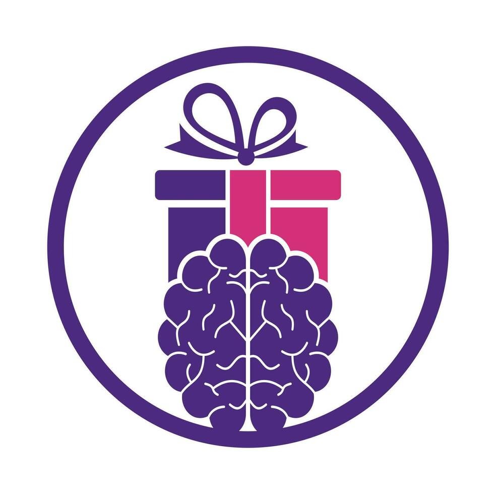 regalo cerebro logo icono diseño. vector