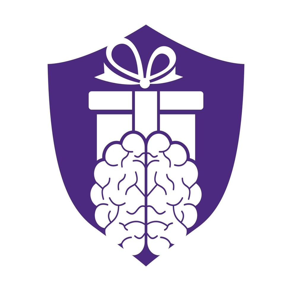 regalo cerebro logo icono diseño. vector