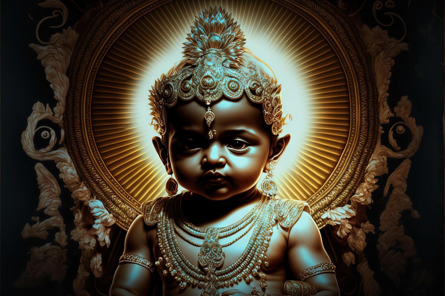 niño bebé murugan Dios kartikeya vistoso generativo ai foto