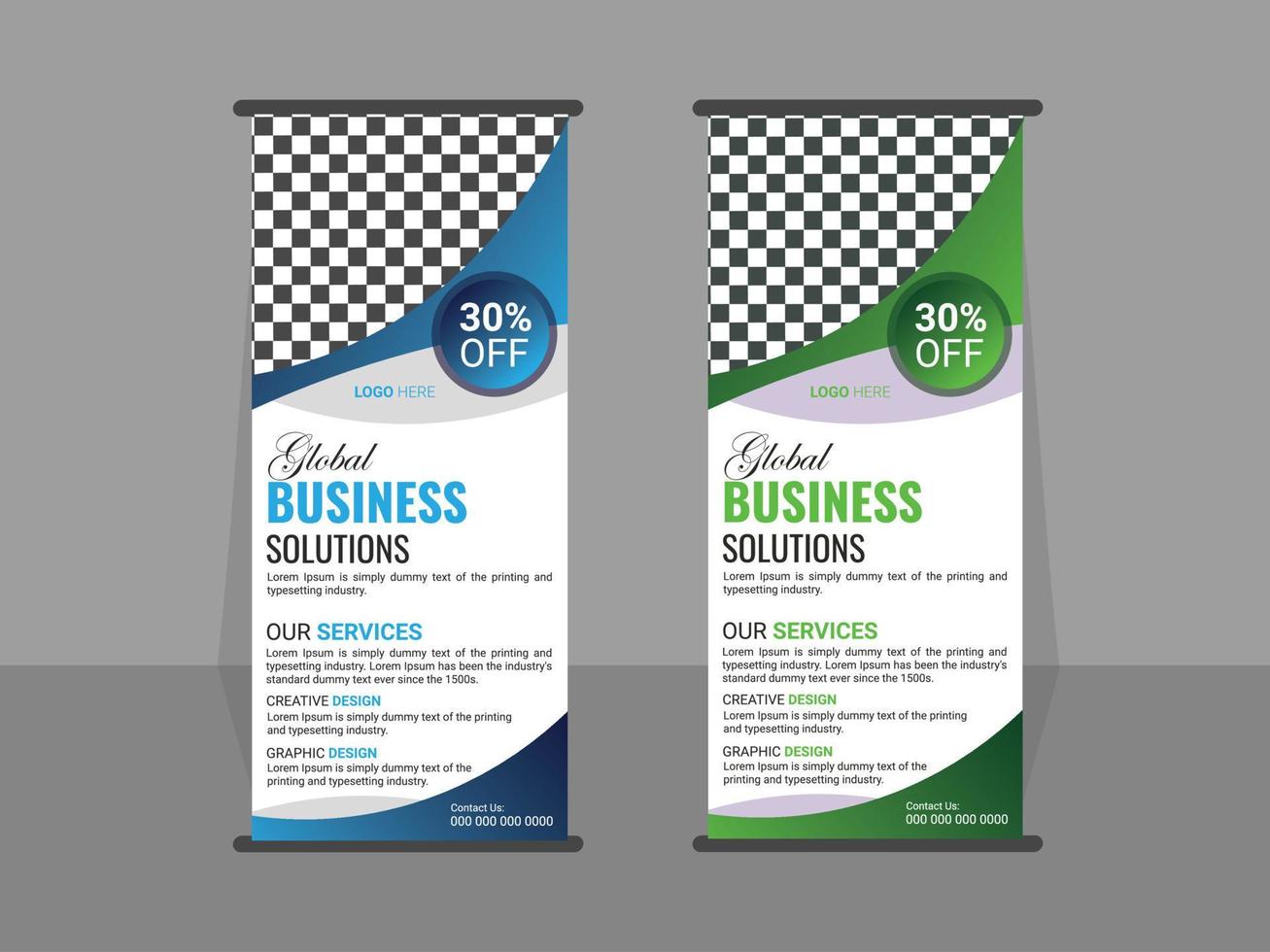 vector modern roll up banners design template