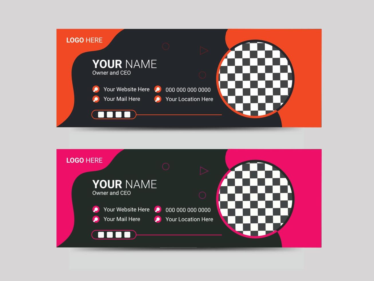 Vector email signature design template design