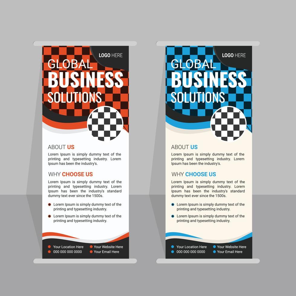 vector modern roll up banners design template