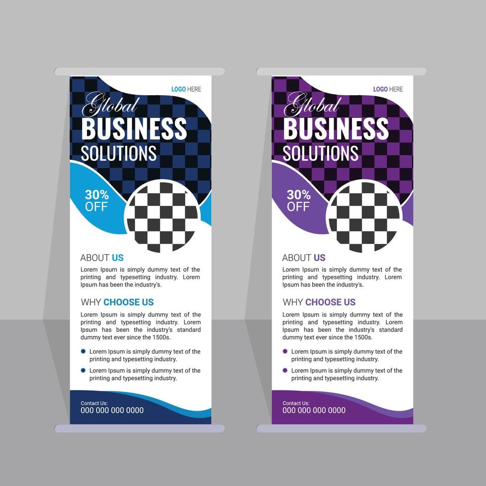 vector modern roll up banners design template