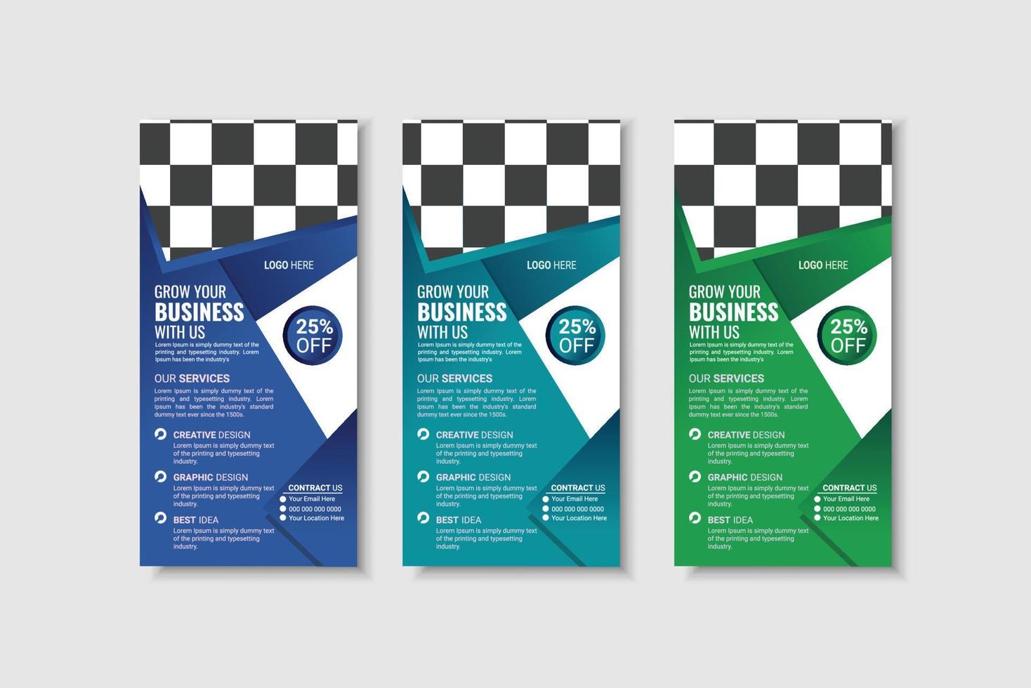 Vector modern business rack card or dl flyer templates