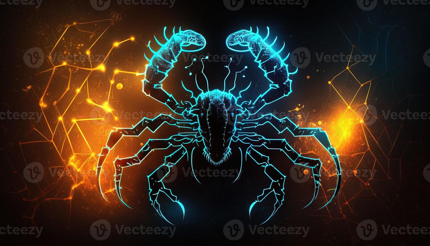 Scorpio Zodiac Sign magical neon energy glowing Generative Art photo